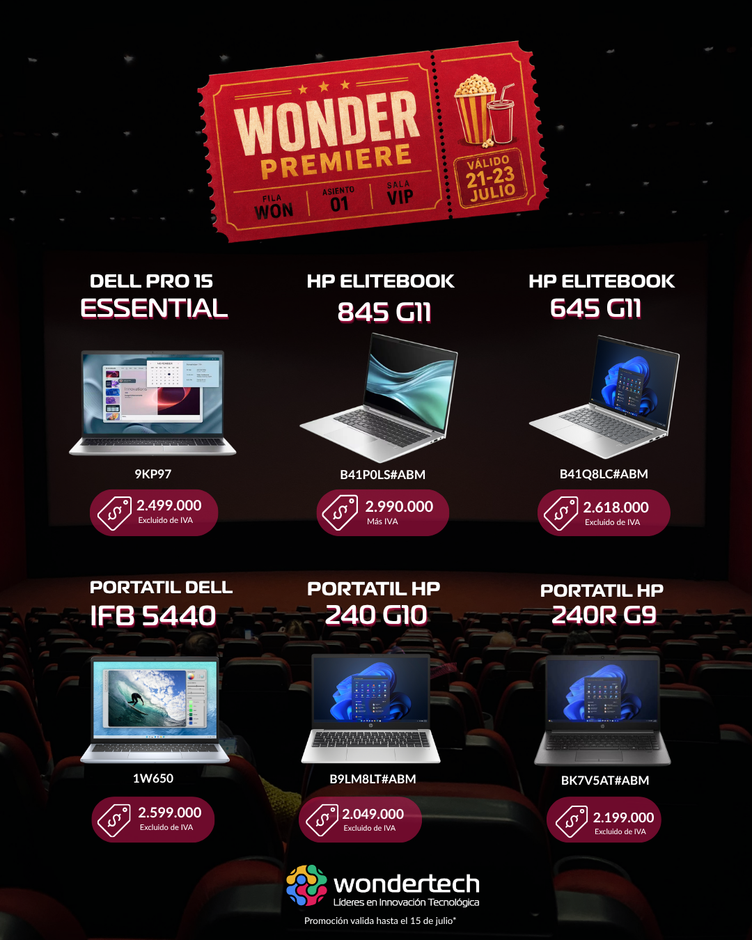 Wonder Premiere · Referencias y precios